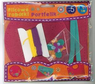 Opakowanie Filcowe Robótki - Portfelik okrągły fuksja STnux