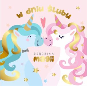 Opakowanie Karnet 155x155 Ślub - Jednorożce