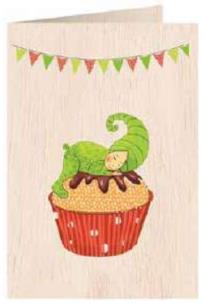 Opakowanie Karnet drewniany C6 + koperta Narodziny