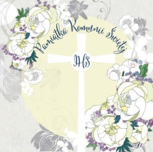 Opakowanie Karnet Swarovski kwadrat CL101_SG Komunia Krzyż