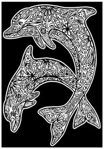 Opakowanie Kolorowanka Welwetowa 29,7x21 Delfiny