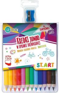 Okładka książki Kredki st art w oprawie drewnianej 12 kol. + temperówka
