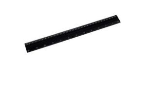 Opakowanie Linijka aluminiowa czarna 30 cm D.RECT