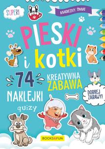 Okładka książki Magiczny Świat Pieski i Kotki plus naklejki     