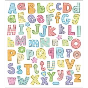 Opakowanie Naklejki Alfabet we Wzorki