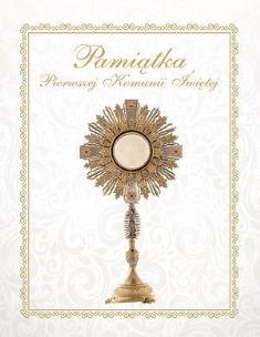 Okładka książki Pamiątka Pierwszej Komunii Świętej (monstrancja)