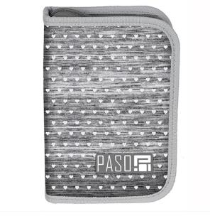 Opakowanie Piórnik jednokomorowy z wyposażeniem szary w serca