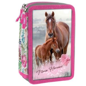 Opakowanie Piórnik trójkomorowy Konie 18 DERFORM