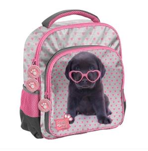 Opakowanie Plecak szkolny Studio Pets szary w różowe serduszka