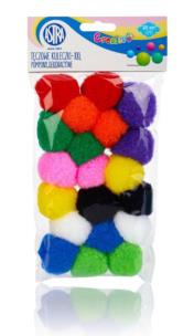 Opakowanie Pompony dekoracyjne 40mm tęczowe kuleczki XXL 20 sztuk