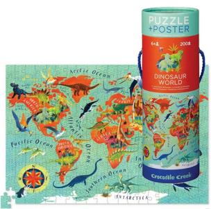 Opakowanie Puzzle 200 Świat dinozaurów z plakatem