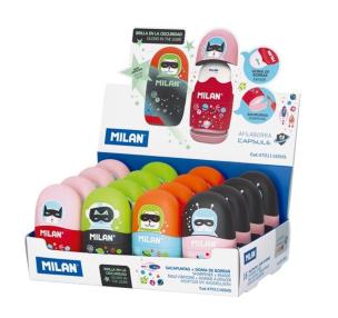 Opakowanie Temperówko-gumka Capsula Super Heroes (16szt) dspl