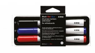 Opakowanie Zestaw do tablic magnetycznych 3 markery + gąbka