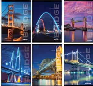 Opakowanie Zeszyt A4 w kratkę 50 kartek  Street Bridges10 sztuk mix