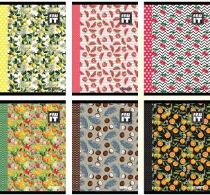 Opakowanie Zeszyt A4 w kratkę 54 kartki Street Fruits 10 sztuk mix