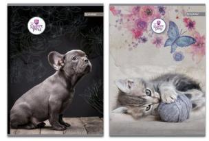 Opakowanie Zeszyt A4 w kratkę 60 kartek Sweet Pets 5 sztuk