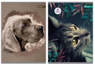 Opakowanie Zeszyt A5 w kratkę 80 kartek Sweet Pets 5 sztuk