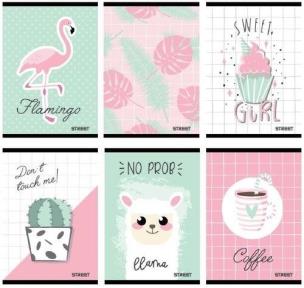 Opakowanie Zeszyt A5/54K kratka Pink (10szt) STREET