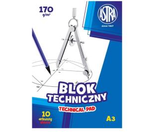 Opakowanie Blok techniczny A3/10K 170g (10szt) ASTRA