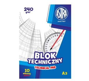 Opakowanie Blok techniczny A3/10K 250g (10szt) ASTRA