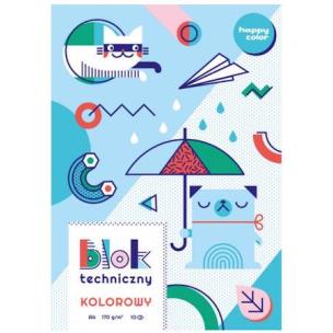 Opakowanie Blok techniczny A4 10 arkuszy kolor Happy friends