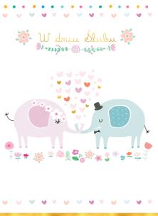 Opakowanie Karnet B6 Ślub - Słonie