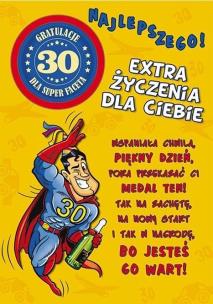 Opakowanie Karnet Party naklejany B6+koperta Urodziny 30 wz06