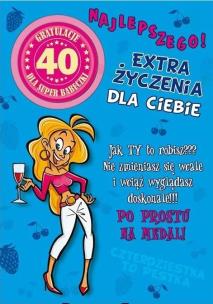 Opakowanie Karnet Party naklejany B6+koperta Urodziny 40 wz07