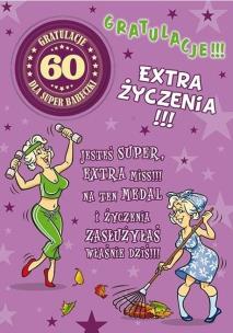 Opakowanie Karnet Party naklejany B6+koperta Urodziny 60 wz03