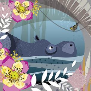 Opakowanie Karnet Swarovski kwadrat Hipopotam