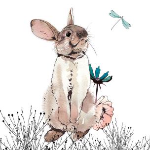 Opakowanie Karnet Swarovski kwadrat Królik i ważka