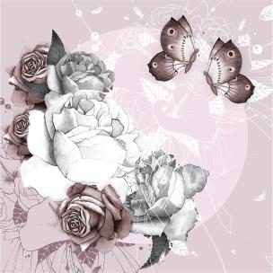 Opakowanie Karnet Swarovski kwadrat Kwiaty i motyle