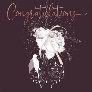 Opakowanie Karnet Swarovski kwadrat Ślub bukiet