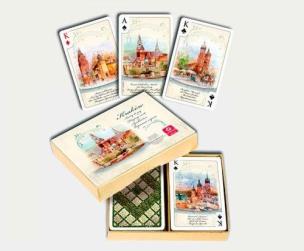 Opakowanie KRAKÓW AKWARELE - komplet brydżowy 2x55 kart