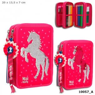 Opakowanie PIÓRNIK POTRÓJNY Z WYPOSAŻENIEM MISS MELODY KOŃ Z CEKINAMI 10057A