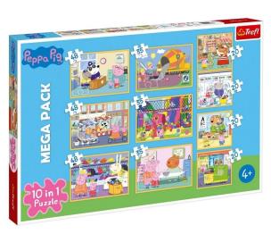 Opakowanie Puzzle 10w1 Świnka Peppa z przyjaciółmi TREFL