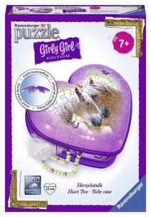 Opakowanie Puzzle 3D Konie 54 serce szkatułka