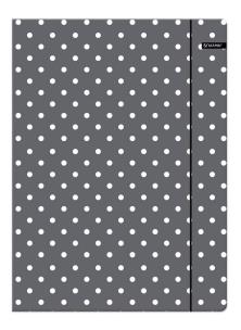 Opakowanie TECZKA Z GUMKĄ A4 BASIC KROPKI SZARA