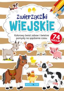 Okładka książki ZWIERZACZKI WIEJSKIE PLUS NAKLEJKI KOLOROWANKA