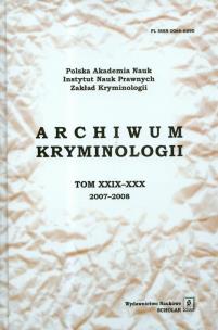 Opakowanie Archiwum kryminologii t. XXIX-XXX 2007-2008