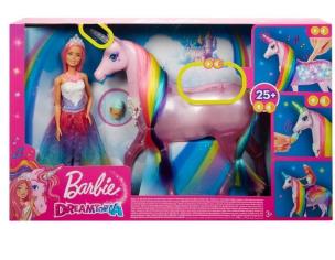 Opakowanie Barbie. Jednorożec magia świateł + lalka