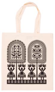 Opakowanie Bawełniana torba FOLK - kurpiowska - średnie ucho