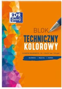 Opakowanie Blok techniczny A4/10K 225G kolor (20szt) OXFORD