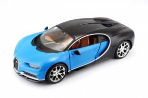 Opakowanie BUGATTI CHIRON NIEBIESKO-CZARNY SKALA 1:24