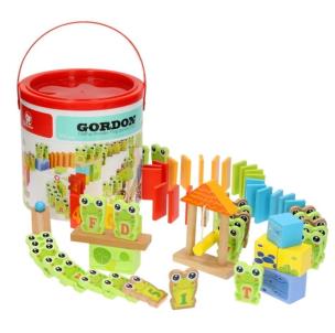 Opakowanie Drewniane domino żabki 100el.