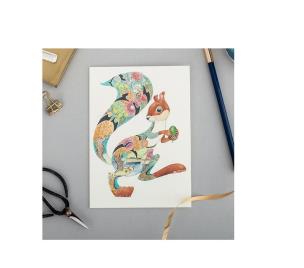 Opakowanie Karnet A093 B6 + koperta Turkusowa wiewiórka