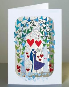 Opakowanie Karnet PM253 wycinany + koperta Ślub Para Młoda