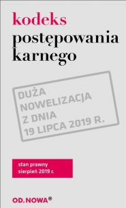 Okładka książki KODEKS POSTĘPOWANIA KARNEGO 08. 2019