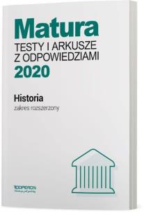 Okładka książki Matura 2020 Historia Testy i arkusze ZR