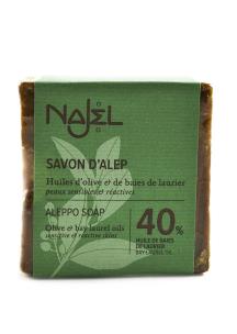 NAJEL Mydło z Aleppo 40% oleju laurowego 185g. Producent: Najel. Multiszop.pl Zdjęcie produktu NAJEL Mydło z Aleppo 40% oleju laurowego 185g